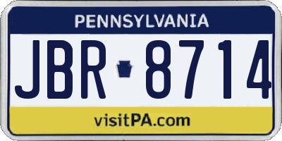 PA license plate JBR8714