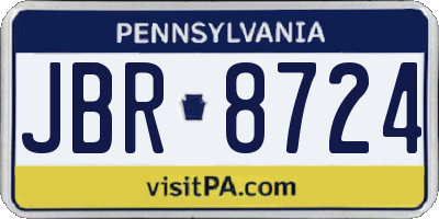 PA license plate JBR8724
