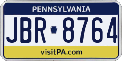 PA license plate JBR8764