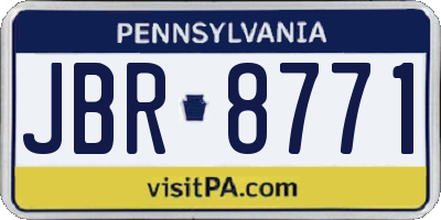 PA license plate JBR8771
