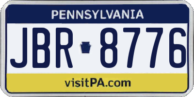 PA license plate JBR8776