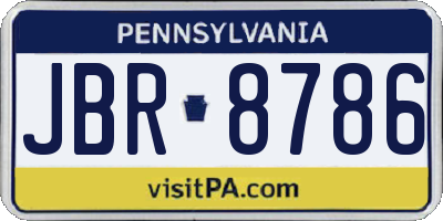 PA license plate JBR8786