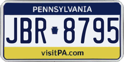 PA license plate JBR8795
