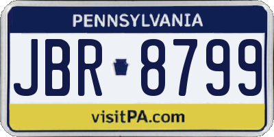 PA license plate JBR8799
