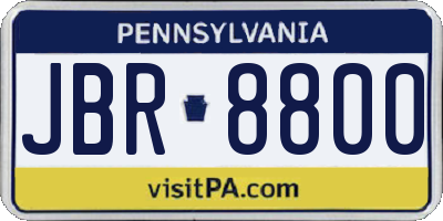 PA license plate JBR8800