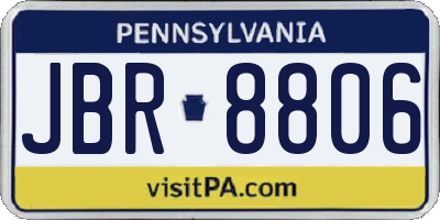 PA license plate JBR8806