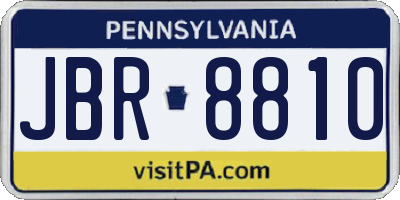 PA license plate JBR8810