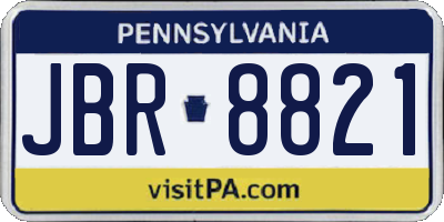 PA license plate JBR8821