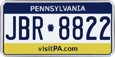 PA license plate JBR8822