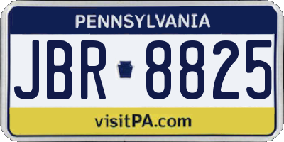 PA license plate JBR8825