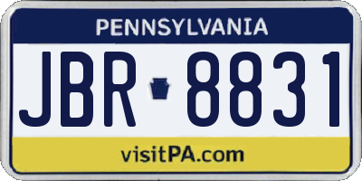 PA license plate JBR8831