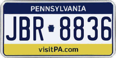 PA license plate JBR8836