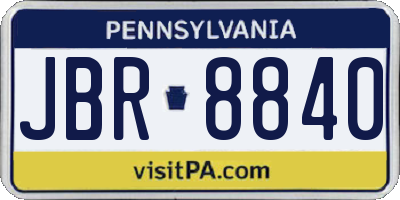 PA license plate JBR8840