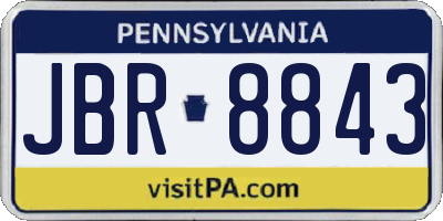 PA license plate JBR8843