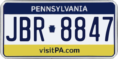 PA license plate JBR8847