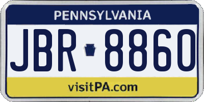 PA license plate JBR8860