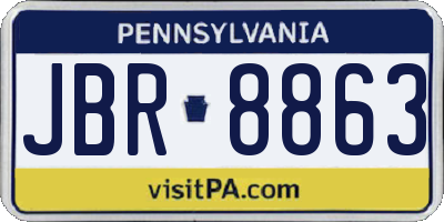 PA license plate JBR8863