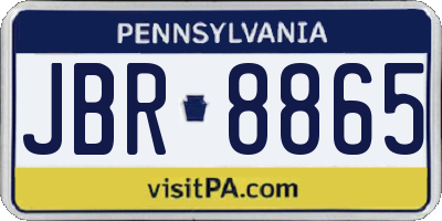 PA license plate JBR8865