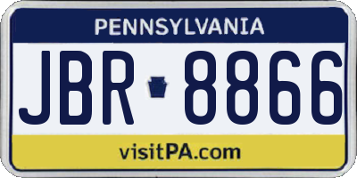 PA license plate JBR8866