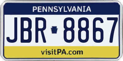 PA license plate JBR8867