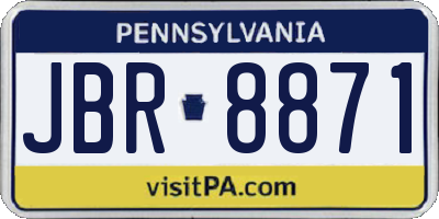 PA license plate JBR8871