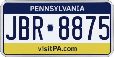 PA license plate JBR8875