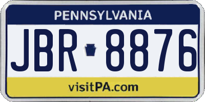 PA license plate JBR8876