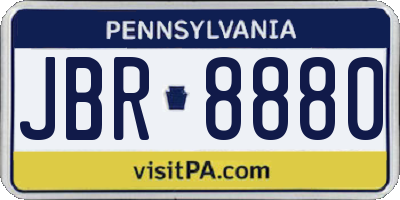 PA license plate JBR8880