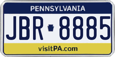 PA license plate JBR8885