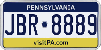 PA license plate JBR8889