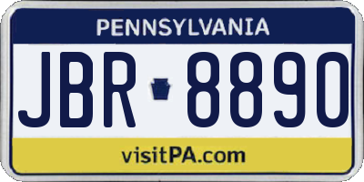 PA license plate JBR8890