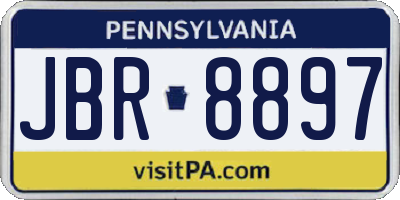 PA license plate JBR8897
