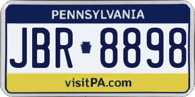 PA license plate JBR8898