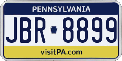 PA license plate JBR8899