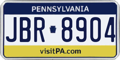 PA license plate JBR8904