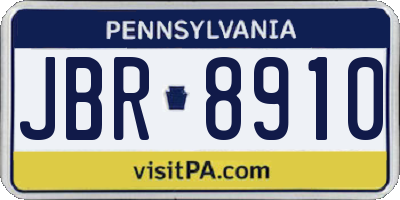 PA license plate JBR8910