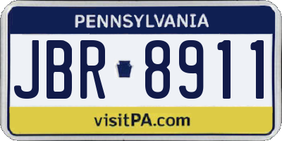 PA license plate JBR8911