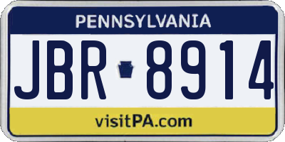 PA license plate JBR8914