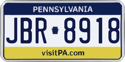 PA license plate JBR8918