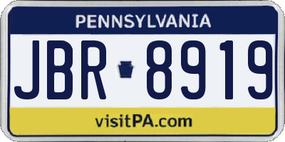 PA license plate JBR8919