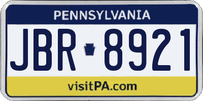 PA license plate JBR8921