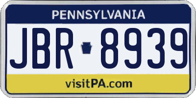 PA license plate JBR8939