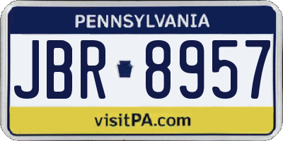 PA license plate JBR8957