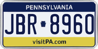PA license plate JBR8960