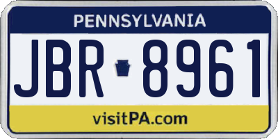 PA license plate JBR8961
