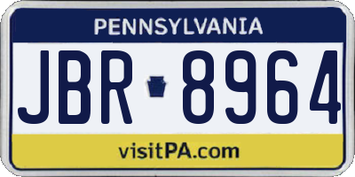 PA license plate JBR8964