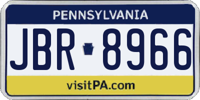 PA license plate JBR8966