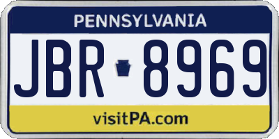 PA license plate JBR8969