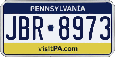 PA license plate JBR8973