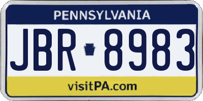PA license plate JBR8983